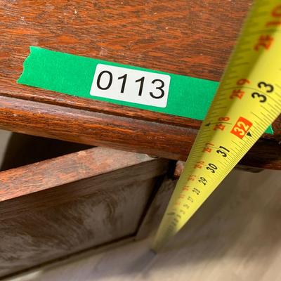 Antique Oak Fold Out Sewing Stand
