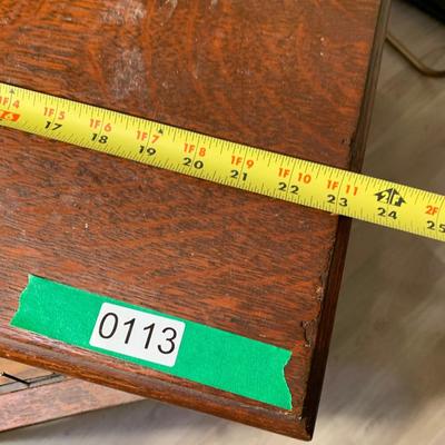 Antique Oak Fold Out Sewing Stand