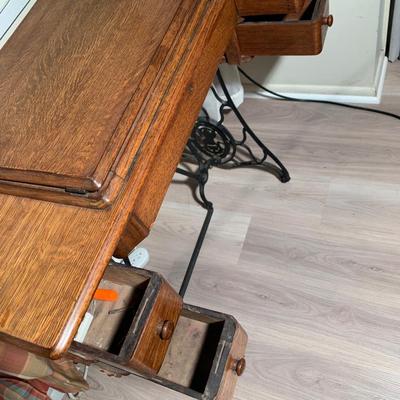 Antique Oak Singer Sewing Machine