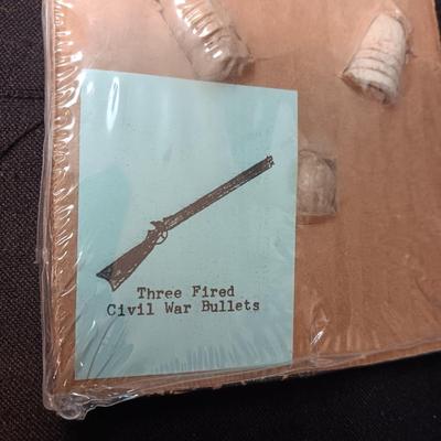 SEALED PACKAGE OF 3 FIRED CIVIL WAR BULLETS