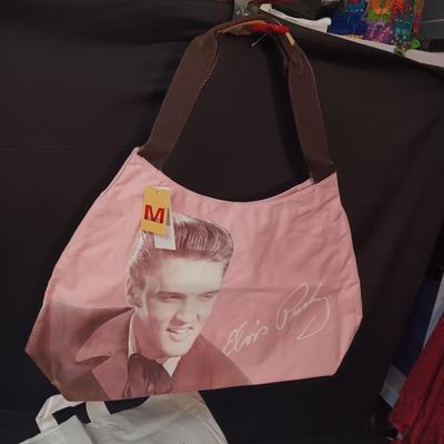 ELVIS PRESLEY TOTE BAG AND A GRACELAND PLASTIC BAG