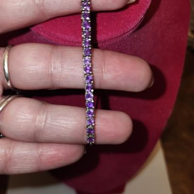 Purple jewel slide bracelet