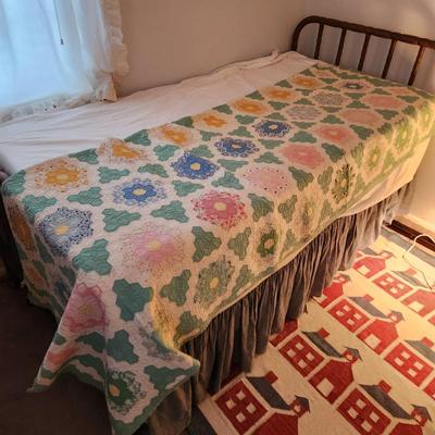 Antique Handmade Quilt ,some damage areas