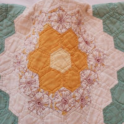 Antique Handmade Quilt ,some damage areas