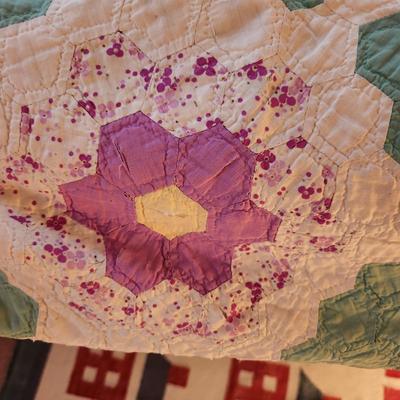 Antique Handmade Quilt ,some damage areas