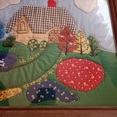 Lot of 3 Framed Art - Vintage Board Games / Stitch work and Coat Holder