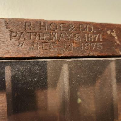 R. Hoe & Co. Wood Printer Type Drawer with Trinkets 32x17 3 hinged doors