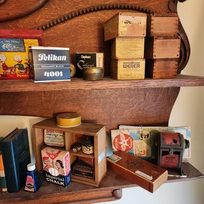 Large Collectible Lot Crayola, duo fast pocket stapler, Dixon Koh-I-Noor A.W. Faber pencils, Mini Pepsi Coke Bottles & More