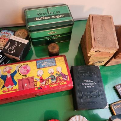 Large Collectible Lot Crayola, duo fast pocket stapler, Dixon Koh-I-Noor A.W. Faber pencils, Mini Pepsi Coke Bottles & More