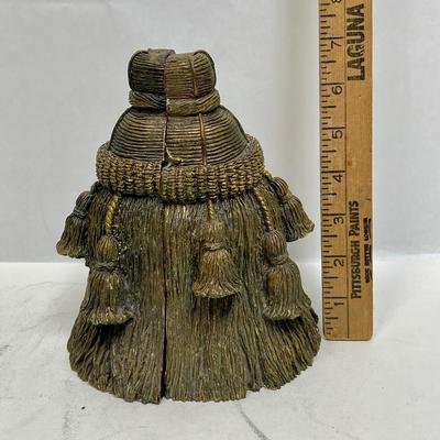 1980's Bronze Colored Resin Tassel Bookends