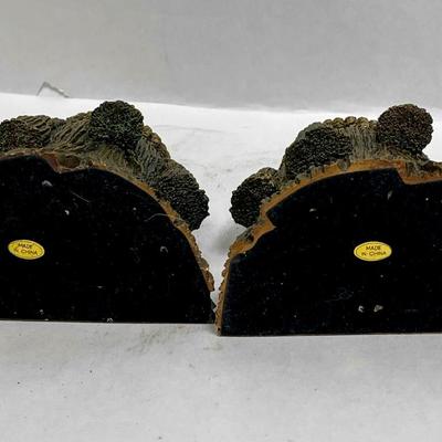 1980's Bronze Colored Resin Tassel Bookends
