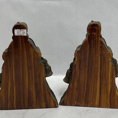 1980's Bronze Colored Resin Tassel Bookends