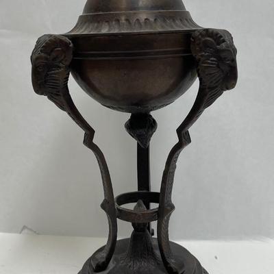 Vintage Bronze Rams Head Neoclassical Rare Urn or Incense Burner