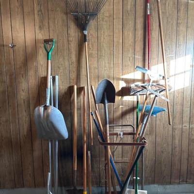 Garden tools and vintage dolly
