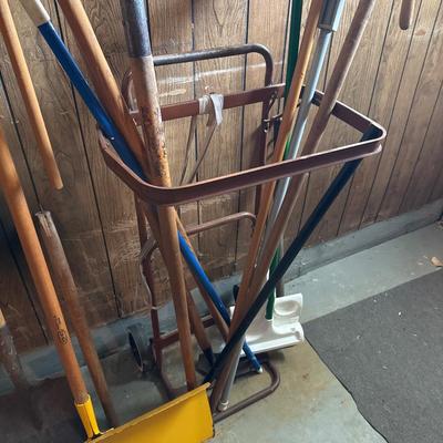 Garden tools and vintage dolly