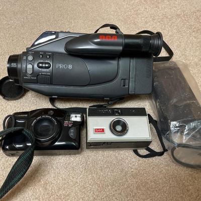RCA Pro 8 camcorder with 2 vintage cameras