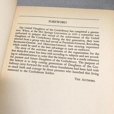 c.1925 History of Daughters of the Confederacy Illustrated Hardback