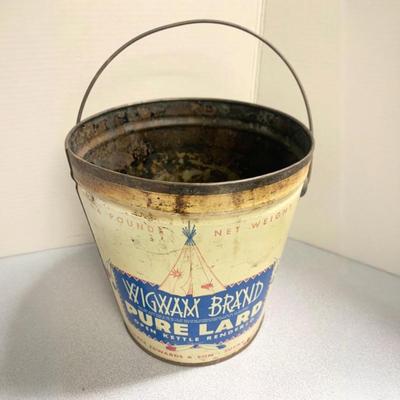 Antique Wigwam Lard Tin