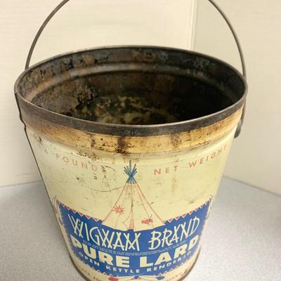 Antique Wigwam Lard Tin