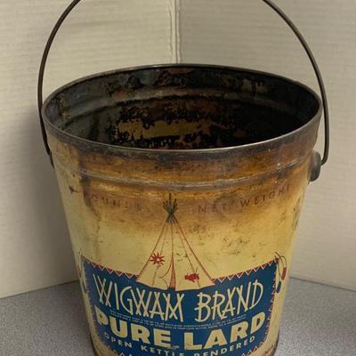 Antique Wigwam Lard Tin