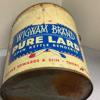 Antique Wigwam Lard Tin