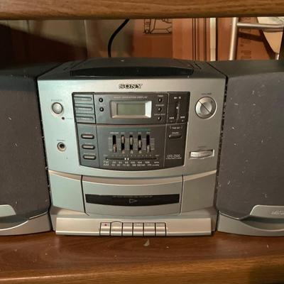 Small cabinet with Sony radio