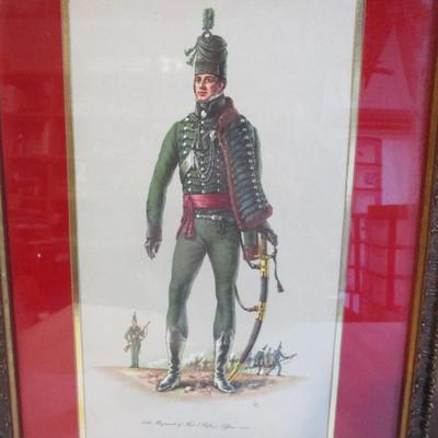 Pair Of Vintage Wall Accessories Regiment Of The Foot Officers Approx 13 1/2" x 19 1/2"