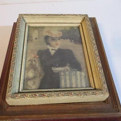 Vintage Framed Art Prints French Picture Artist Cherry Jeffe Huldah "The Love Letter" "In Disgrace" "Girl In The...