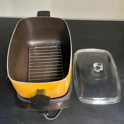 Vintage West Bend 6 Qt Slow Cooker Rectangle Crock Pot Orange Brown Tested Retro