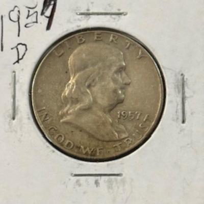 1957 D Franklin Half Dollar