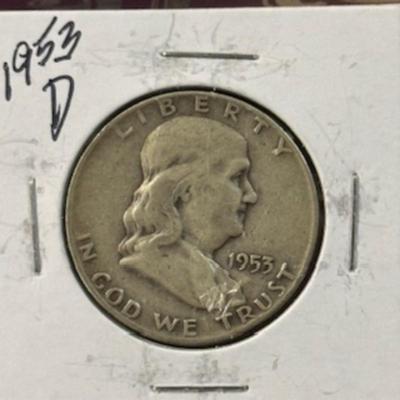 1953 D Franklin Half Dollar