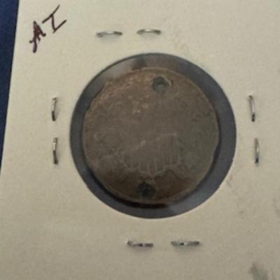 1866 2 Cent Coin (2 Holes in Coin)