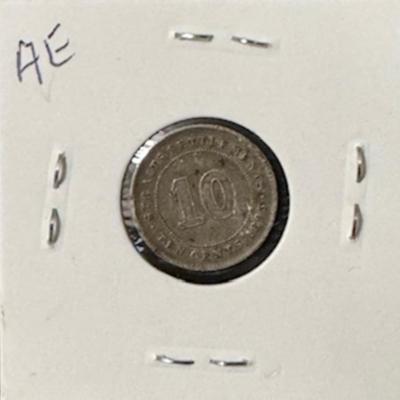 1895 Straits Settlement 10 Cents