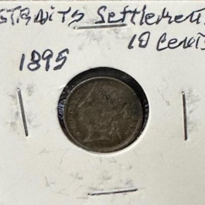 1895 Straits Settlement 10 Cents