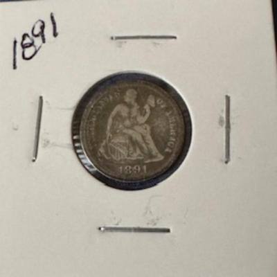 1891 Seated Liberty Dime