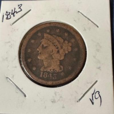 1843 Coronet Head Cent
