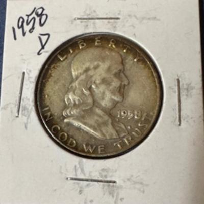 1958 D Franklin Half Dollar