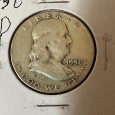 1958 D Franklin Half Dollar