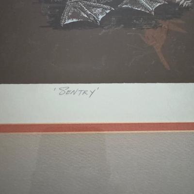 363 Signed and Numbered Goose Print “Sentry”with Composition Decoy