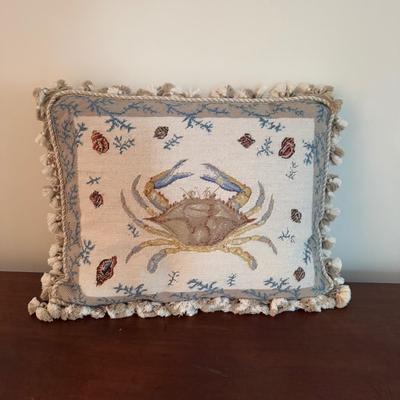 364 Crab Needlepoint Pillow