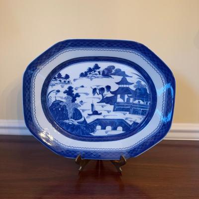 366 Mottahedeh Blue Canton 15'' Octagonal Platter