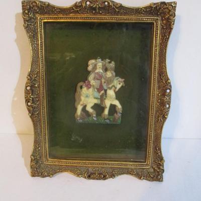 Appears To Be Wax French Gentleman On A Horse Approx 8 3/4" x 11"
