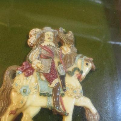 Appears To Be Wax French Gentleman On A Horse Approx 8 3/4" x 11"