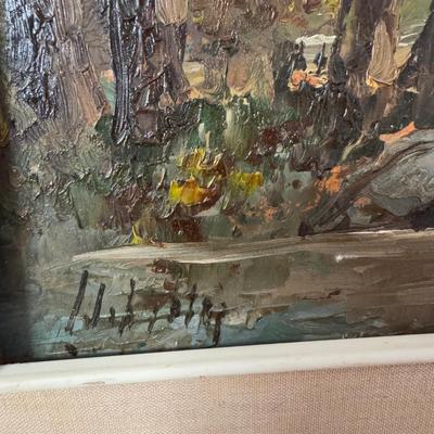 370 Original Antique Oil Painting of Country Landscape