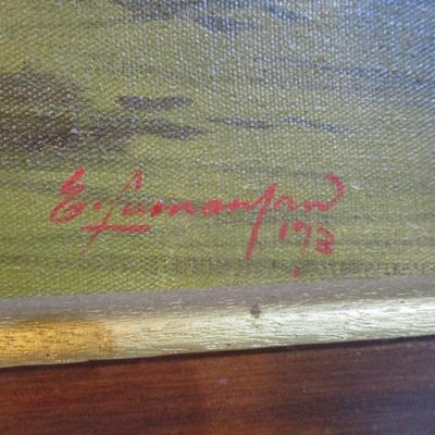 Approx 31 3/4" x 25 1/2" Framed & Signed Painting