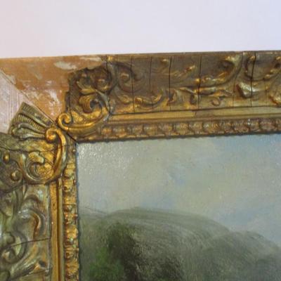 Approx 35" x 23" Framed "The Chalet" By E Boehm Painting