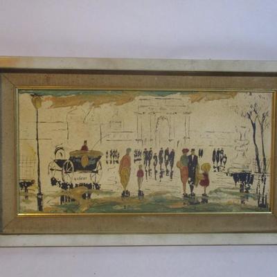 Approx 21 1/8" x 12 1/2" Mid-Century Impressionist Oil Painting By Elmo Gideon