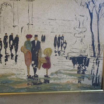 Approx 21 1/8" x 12 1/2" Mid-Century Impressionist Oil Painting By Elmo Gideon