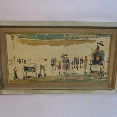 Approx 21 1/8" x 12 1/2" Mid-Century Impressionist Oil Painting By Elmo Gideon