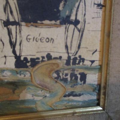 Approx 21 1/8" x 12 1/2" Mid-Century Impressionist Oil Painting By Elmo Gideon